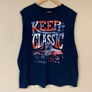 Patriotic 4th July Tank Top Men 2XL Keep Classic Freedom Truck Sleeveless Shirt